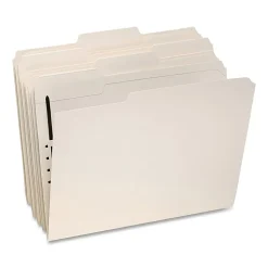Oxford® Top-Tab File Folders With Fasteners, Legal Size, 1 Fastener, Manila, Box Of 50