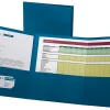 Oxford™ Tri-Fold Executive Pocket Folders, Letter Size, Blue, Pack Of 20