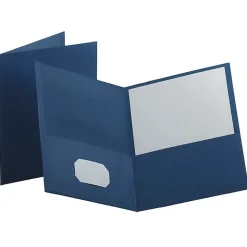 Oxford™ Twin-Pocket Portfolios, Medium Blue, Pack Of 10