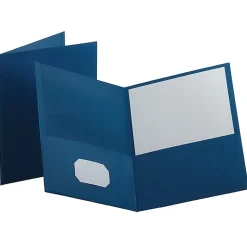 Oxford™ Twin-Pocket Portfolios, Medium Blue, Pack Of 10