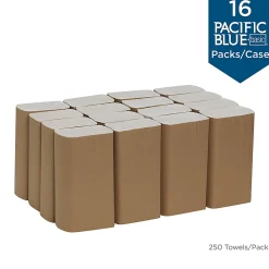 Pacific Blue Basic® by GP PRO, 1-Ply, Multifold Paper Towels, 9.2" X 9.4", White, 250 Sheets per Pack, 16 Packs Per Case