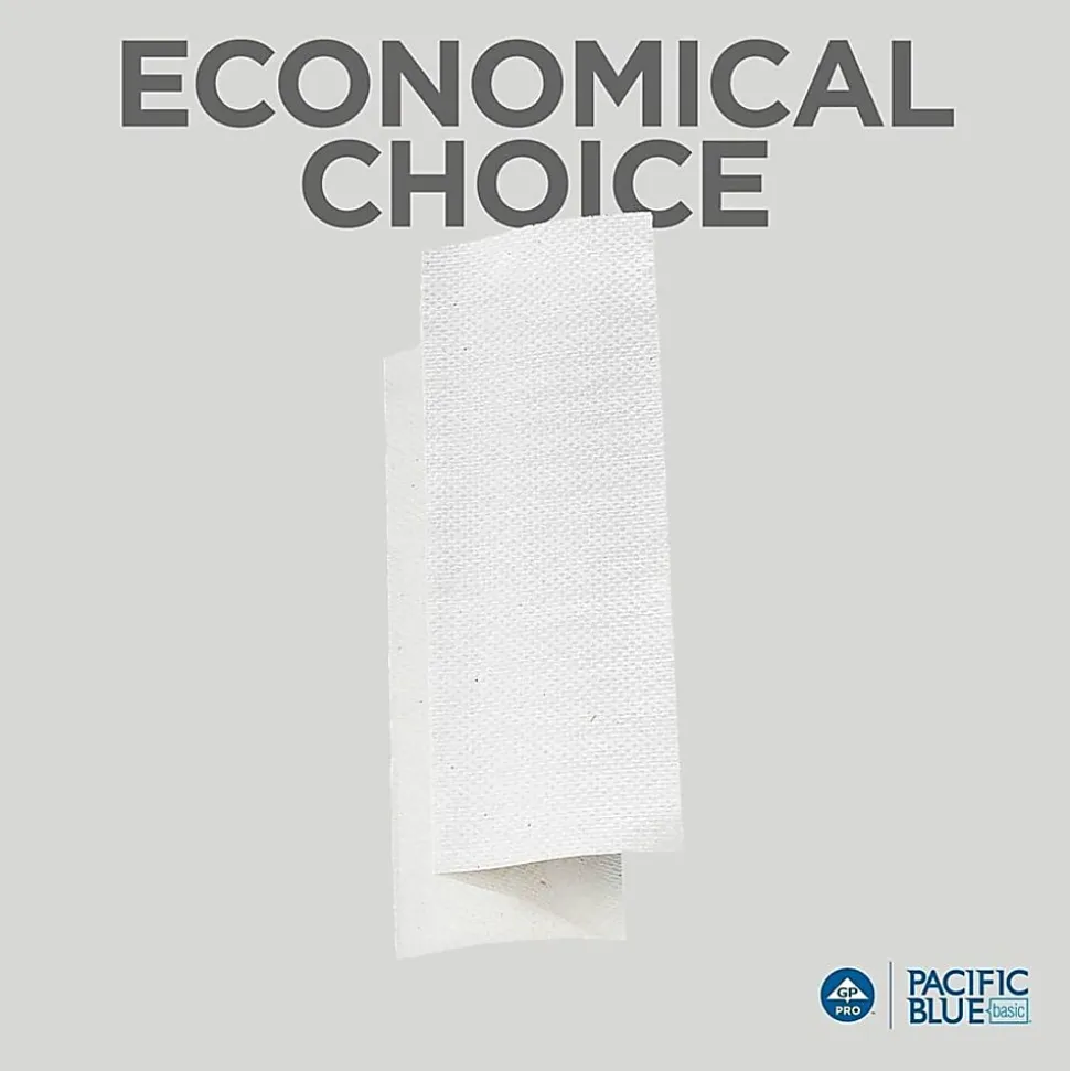 Pacific Blue Basic® by GP PRO, 1-Ply, Multifold Paper Towels, 9.2" X 9.4", White, 250 Sheets per Pack, 16 Packs Per Case