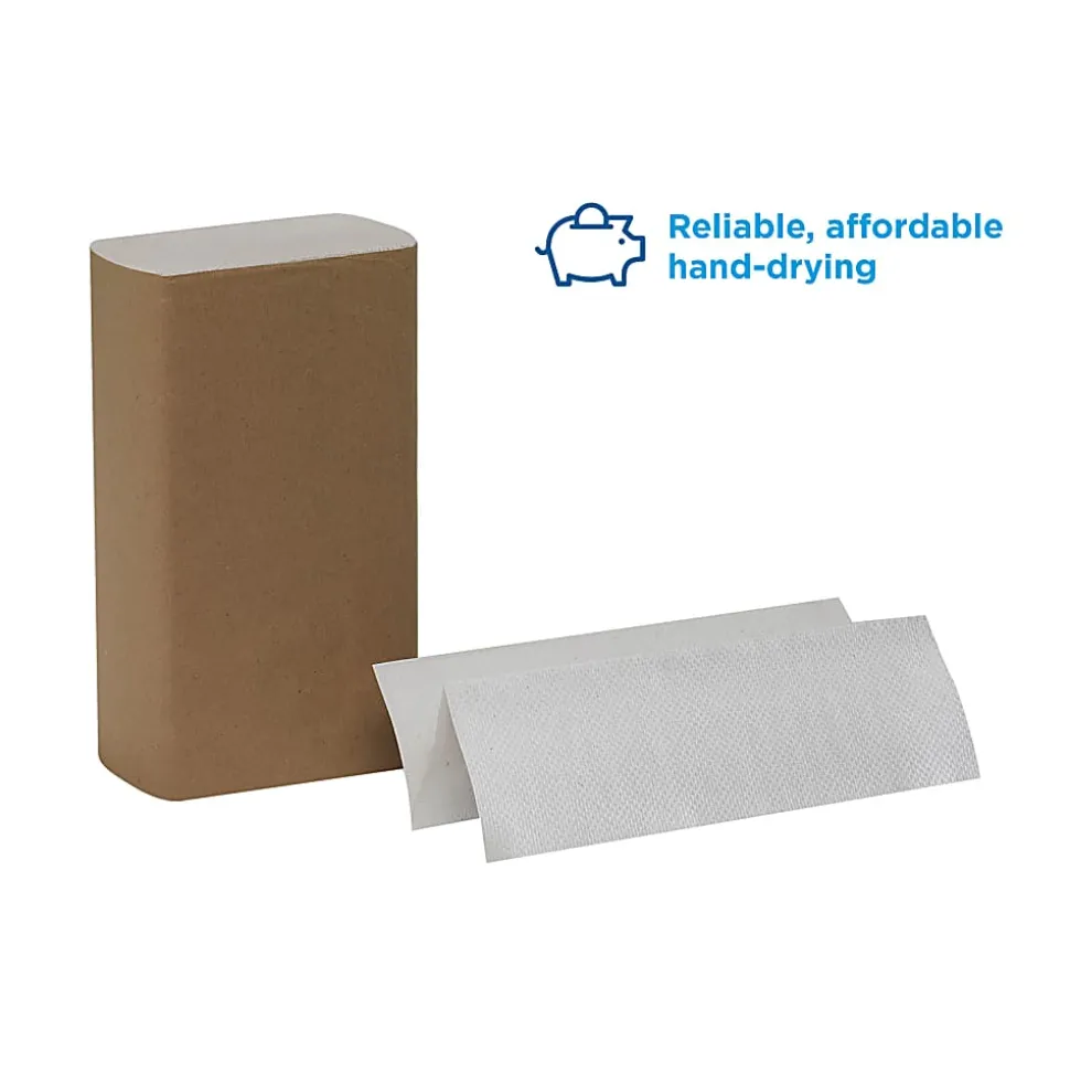 Pacific Blue Basic® by GP PRO, 1-Ply, Multifold Paper Towels, 9.2" X 9.4", White, 250 Sheets per Pack, 16 Packs Per Case