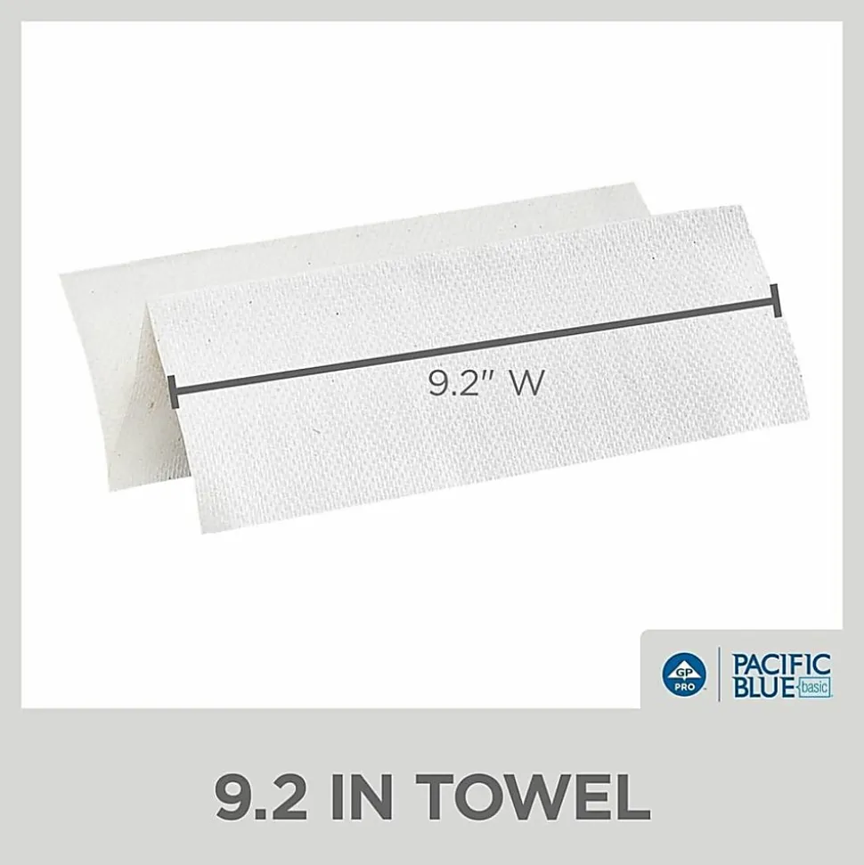 Pacific Blue Basic® by GP PRO, 1-Ply, Multifold Paper Towels, 9.2" X 9.4", White, 250 Sheets per Pack, 16 Packs Per Case