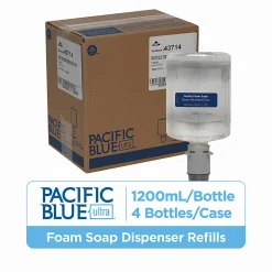 Pacific Blue Ultra® Gentle Foam Hand Soap Refills for Manual Dispensers, Dye & Fragrance Free, 1200 mL per Bottle, Case of 4 Bottles (4800 mL)
