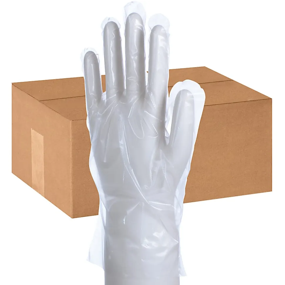 Packaging Dynamics Poly Gloves, Medium, 100 Pairs Per Box, Case Of 10 Boxes