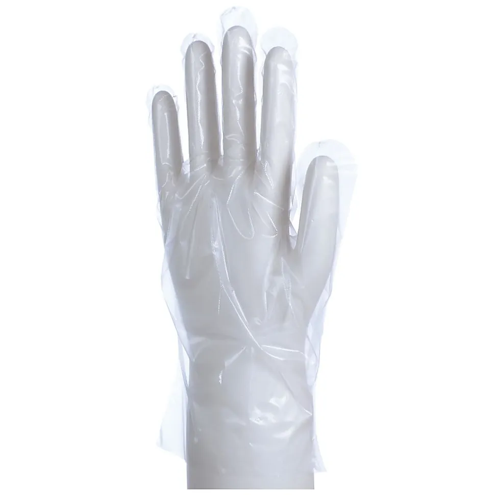 Packaging Dynamics Poly Gloves, Medium, 100 Pairs Per Box, Case Of 10 Boxes