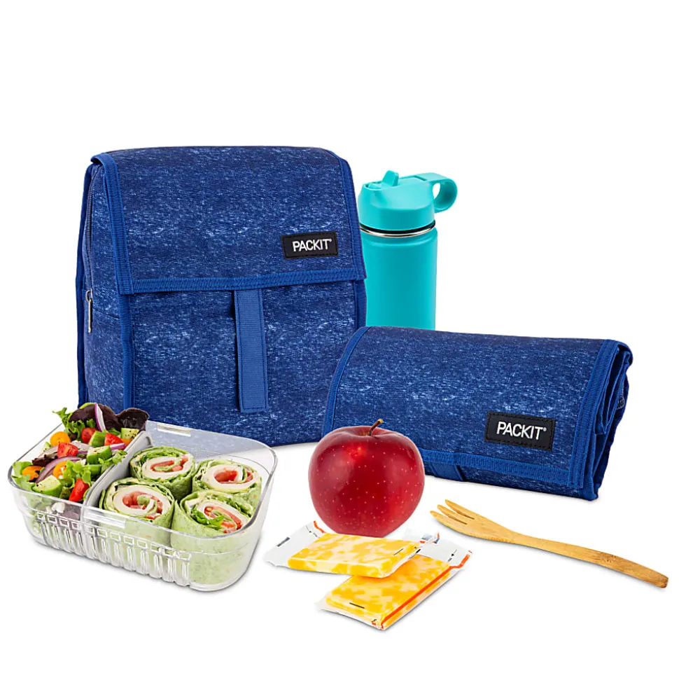 PackIt® Freezable Hampton Lunch Bag, 8-1/2”H x 10-1/2”W x 7-3/4”D, Blue