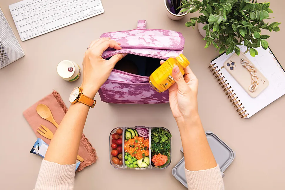 PackIt® Freezable Lunch Bag, 10”H x 8-1/2”W x 2-1/4”D, Mulberry Tie Dye