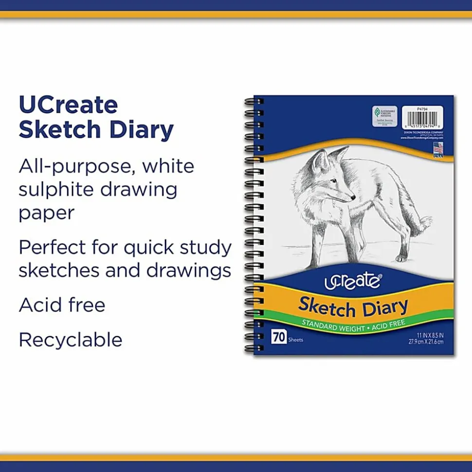 Pacon® Art1st® Sketch Diary, 11" x 8 1/2", 70 Sheets