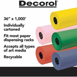 PaconĀ® DecorolĀ® Flame-Retardant Paper Roll, 36" x 1000', Sky Blue