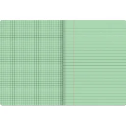 Pacon Dual Ruled Composition Books, 1/4” Grid And 3/8” (Wide) 9-3/4" x 7-1/2", Green, 100 Sheets, Pack Of 6 Books