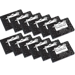 Pacon® Junior Composition Books, Wide Ruled, 5" x 7-1/2", Black Marble, 100 Sheets, Pack Of 12 Books