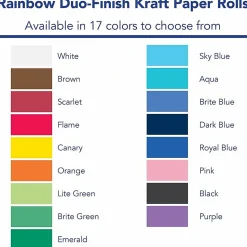 PaconĀ® Rainbow Duo-Finish Kraft Paper Roll, 36" x 1000', Sky Blue