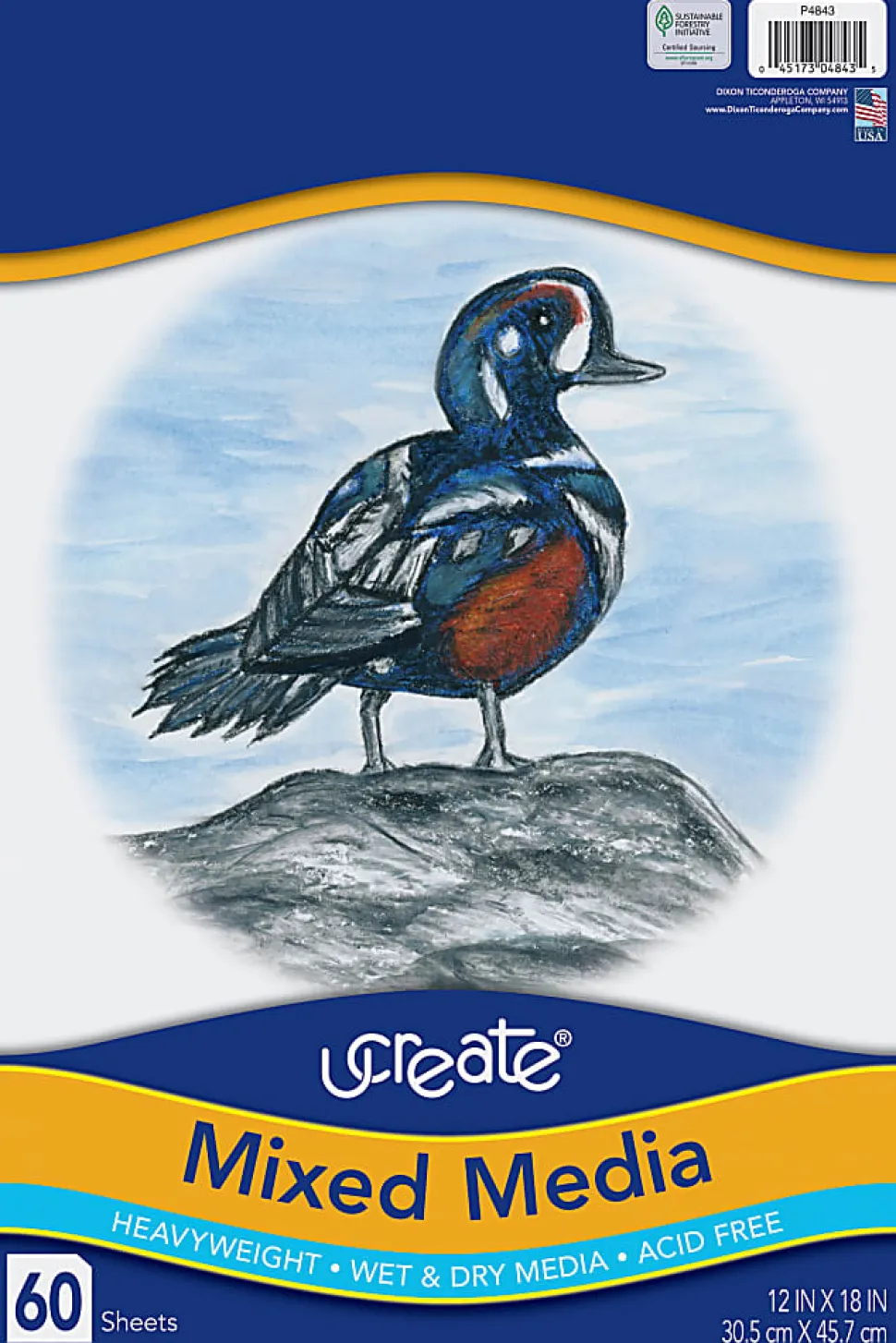 Pacon® UCreate Mixed Media Art Paper, Heavyweight, 12" x 18", 60 Sheets Per Pack, Set Of 2 Packs