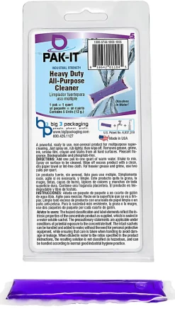 PAK-IT® Heavy-Duty All-Purpose Cleaner Packet, Pleasant Scent, Pack Of 5