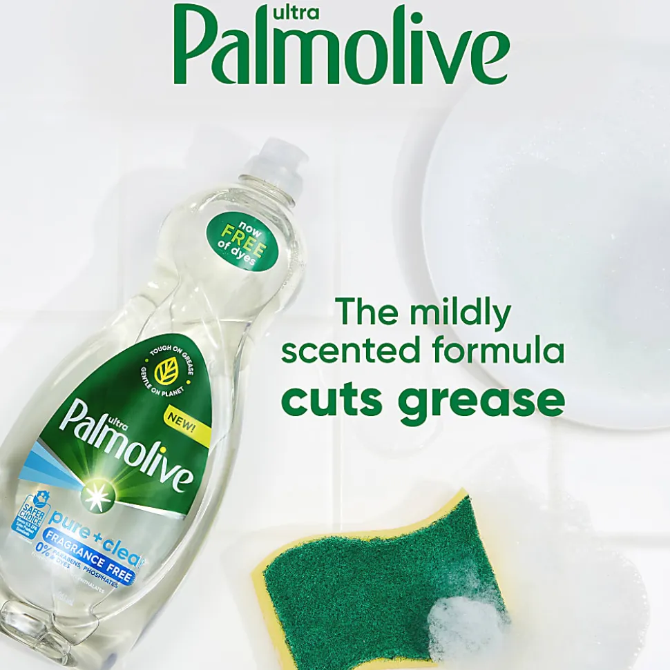 Palmolive Ultra Pure + Clear Liquid Dish Soap, Fragrance Free, 32.5 Oz, Carton Of 9 Bottles