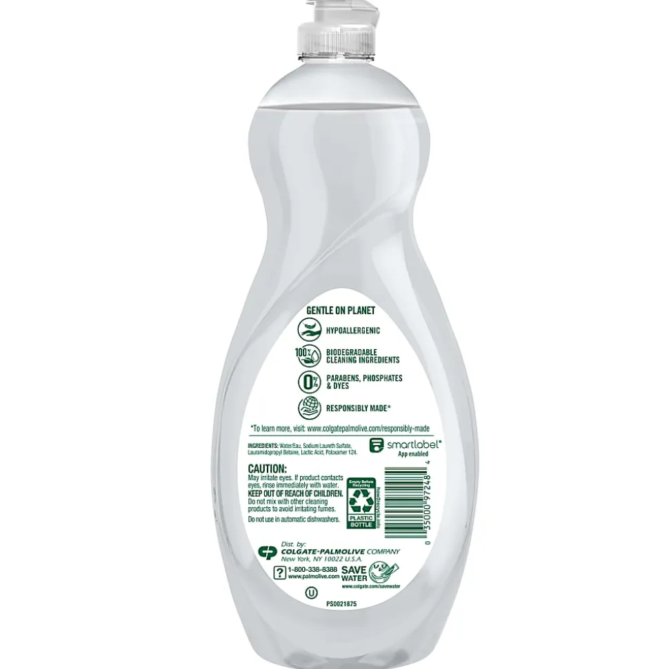 Palmolive Ultra Pure + Clear Liquid Dish Soap, Fragrance Free, 32.5 Oz, Carton Of 9 Bottles