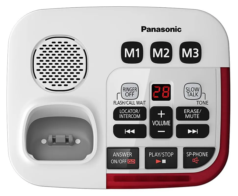 Panasonic® Amplified Cordless Phone With Answering Machine, White, KX-TGM420W