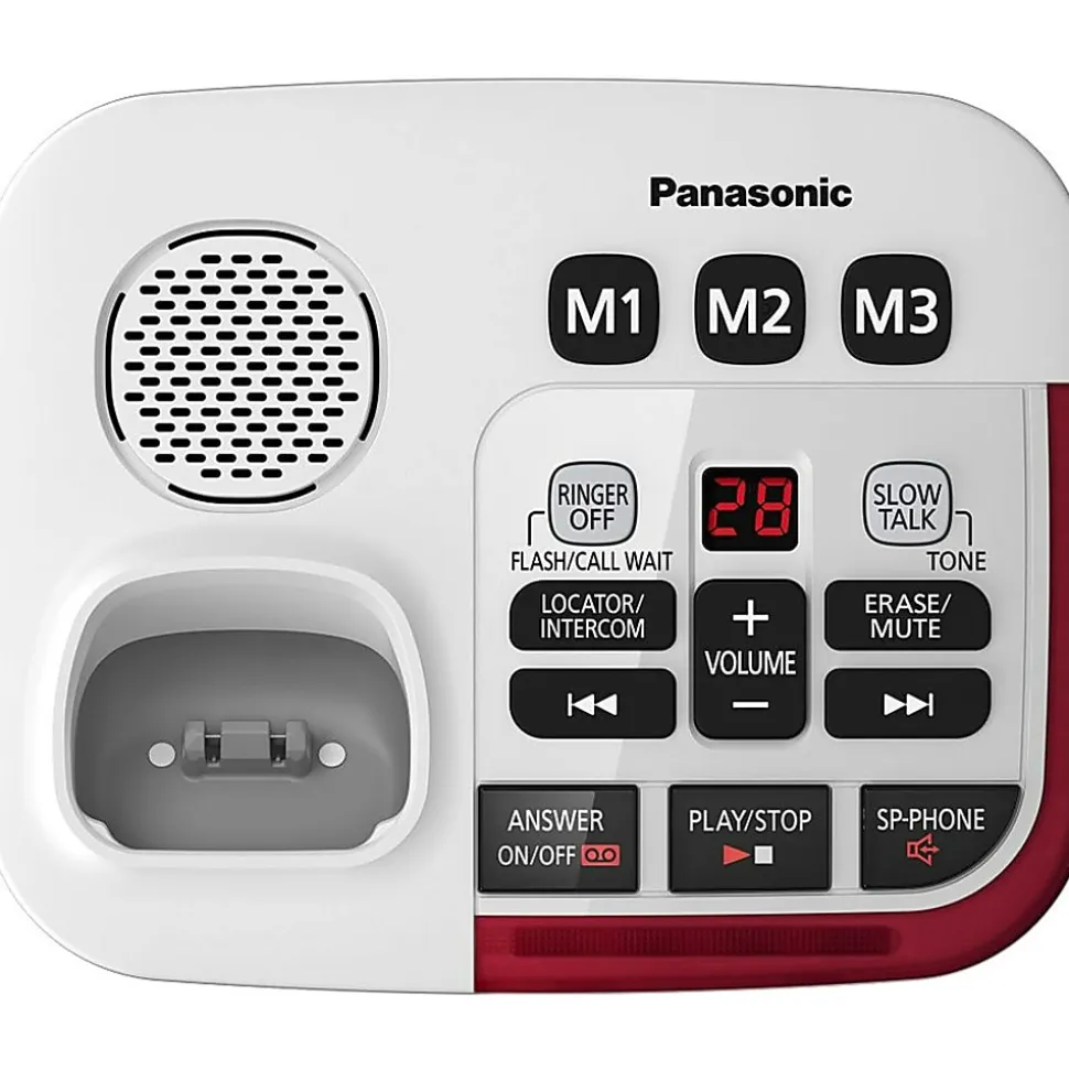 Panasonic® Amplified Cordless Phone With Answering Machine, White, KX-TGM420W