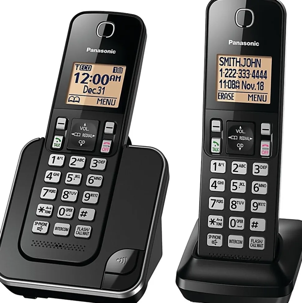 Panasonic® DECT 6.0 Expandable Cordless Phone, 2 Handsets, KX-TGC352B