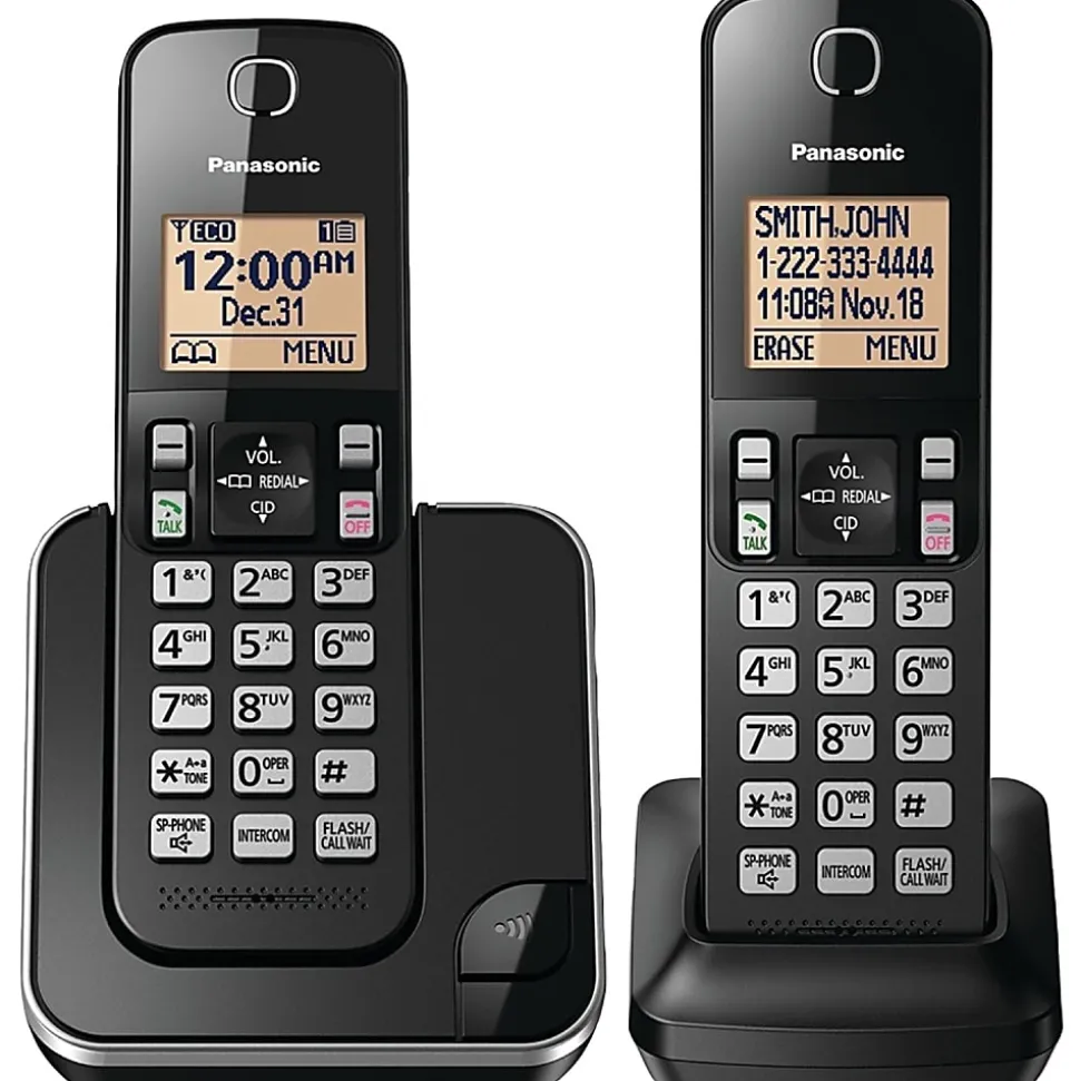 Panasonic® DECT 6.0 Expandable Cordless Phone, 2 Handsets, KX-TGC352B
