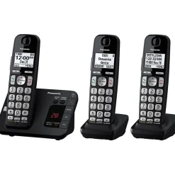 Panasonic® DECT 6.0 Expandable 3-Handset Digital Cordless Phone System With Digital Answering Machine, KX-TGE433B