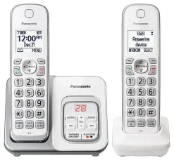 Panasonic® 2-Handset Cordless Telephone With Digital Answering Machine, KX-TGD632W