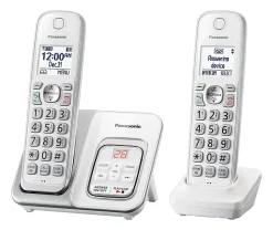 Panasonic® 2-Handset Cordless Telephone With Digital Answering Machine, KX-TGD632W