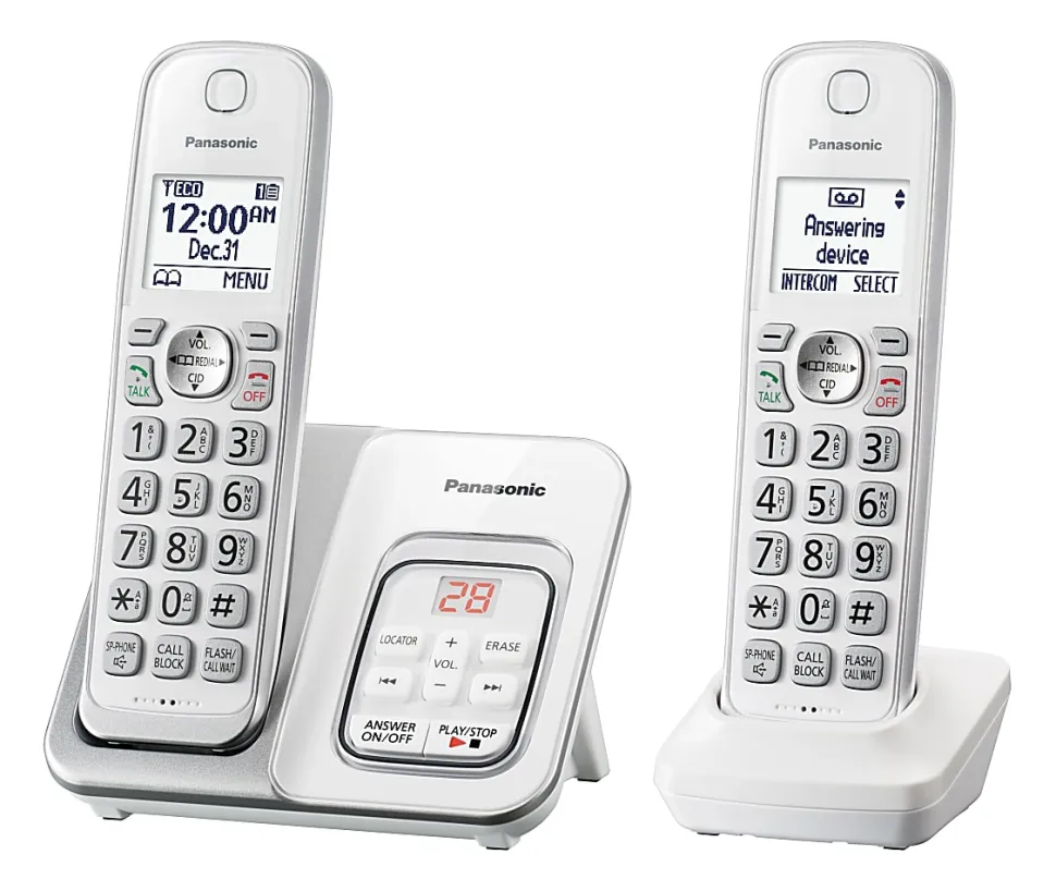 Panasonic® 2-Handset Cordless Telephone With Digital Answering Machine, KX-TGD632W