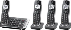 Panasonic® Link2Cell Bluetooth® DECT 6.0 Expandable Cordless Phone System With Digital Answering System, KX-TGE674B