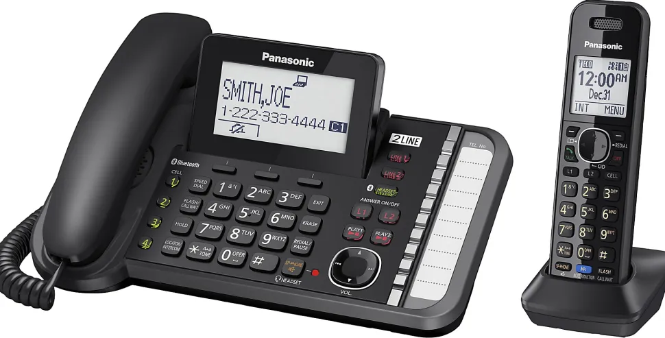 Panasonic® Link2Cell DECT 6.0 Conference Phone With 1 Corded And 1 Cordless Handset, KX-TG9581