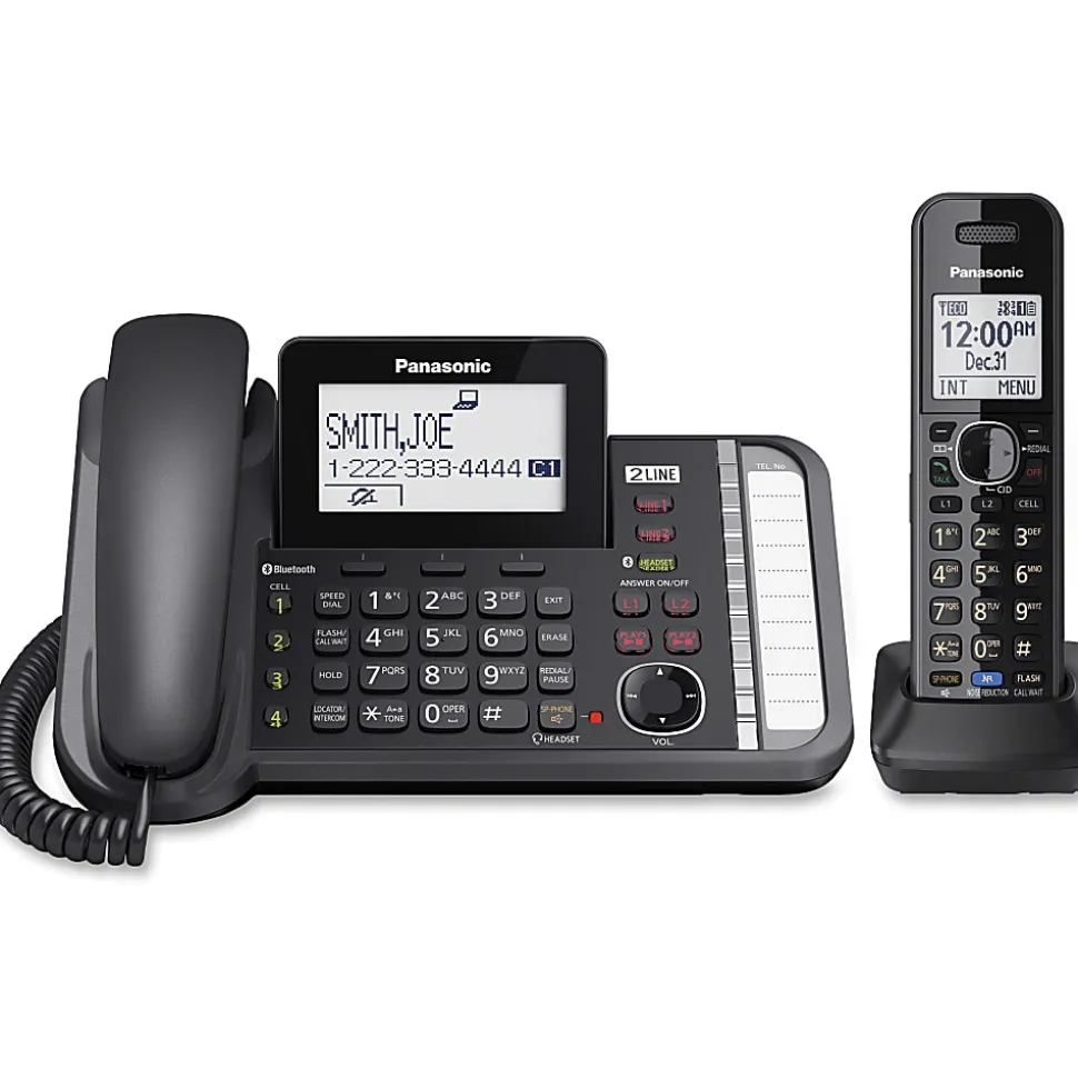 Panasonic® Link2Cell DECT 6.0 Conference Phone With 1 Corded And 1 Cordless Handset, KX-TG9581