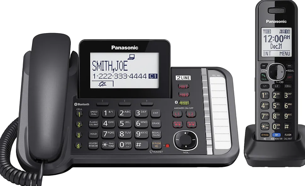 Panasonic® Link2Cell DECT 6.0 Conference Phone With 1 Corded And 1 Cordless Handset, KX-TG9581