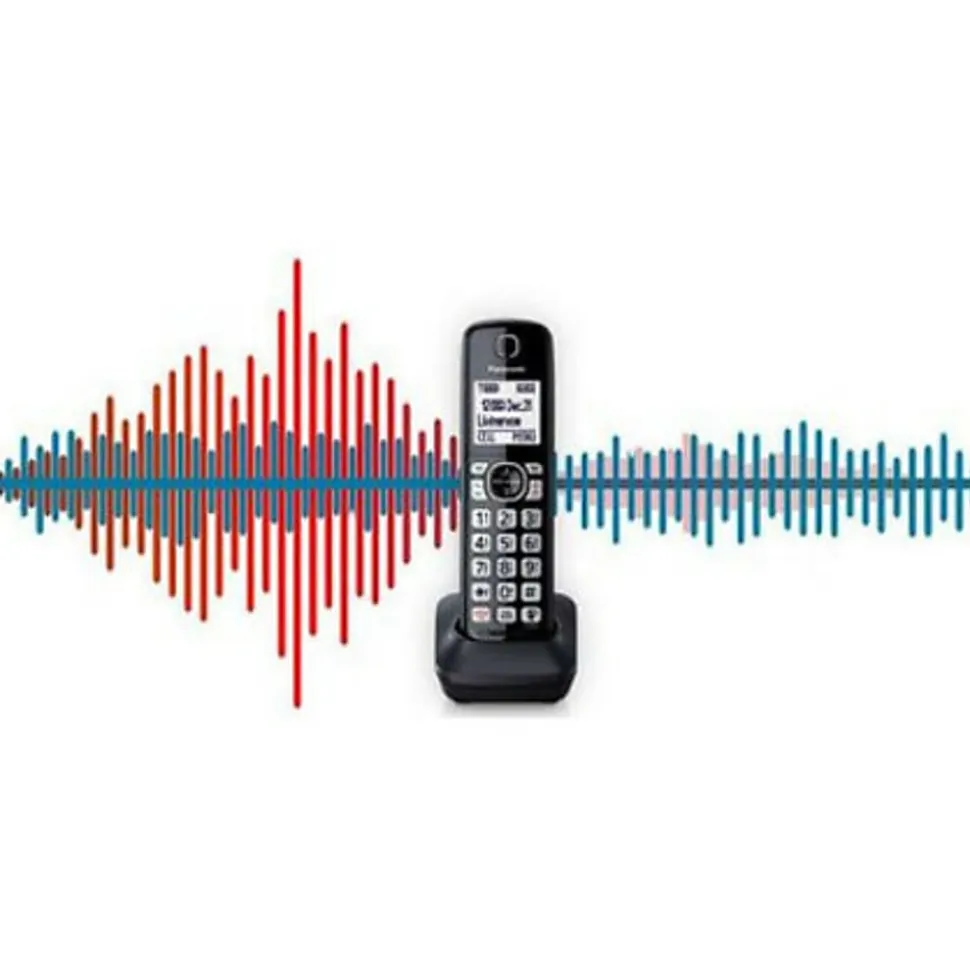 Panasonic® Link2Cell DECT 6.0 Cordless Telephone With Answering Machine And Dual Keypad, 3 Handsets, KX-TGF573S
