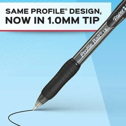 Paper Mate Ballpoint Pen, Profile Retractable Pen, Medium Point (1.0mm), Black, 4 Count