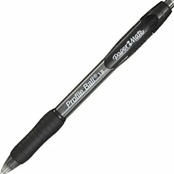 Paper Mate Ballpoint Pen, Profile Retractable Pen, Medium Point (1.0mm), Black, 4 Count