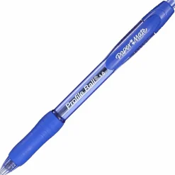 Paper Mate Ballpoint Pen, Profile Retractable Pen, Medium Point (1.0mm), Blue, 12 Count