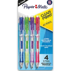 Paper Mate® Clearpoint® Mechanical Pencils, #2 Lead, 0.7 mm, Assorted Barrel Colors, Pack Of 4 Pencils