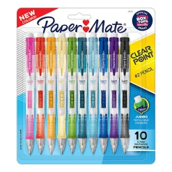Paper Mate® Clearpoint® Mechanical Pencils, 0.7 mm, Assorted Barrel Colors, Pack Of 10 Pencils