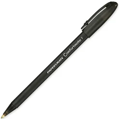 Paper Mate® Comfortmate™ Ultra Ballpoint Stick Pens, Fine Point, 0.8 mm, Black Barrel, Black Ink, Pack Of 12