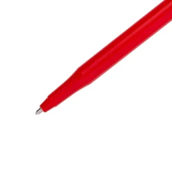 Paper Mate® EraserMate® Ballpoint Pens, Pack of 5, Medium Point, 1.0 mm, Red Barrel, Red Ink