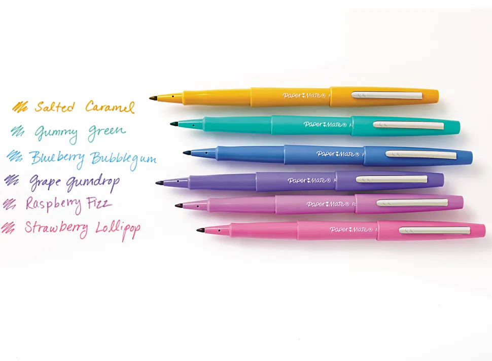 Paper Mate® Flair Candy Pop Felt-Tip Pens, Medium Point , 0.7 mm, Assorted Colors, Pack Of 36