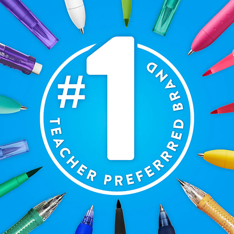 Paper Mate® Flair Felt Tip Pens, Medium Point (0.7mm), Assorted Colors, 6 Count, USA 250th Anniversary Edition