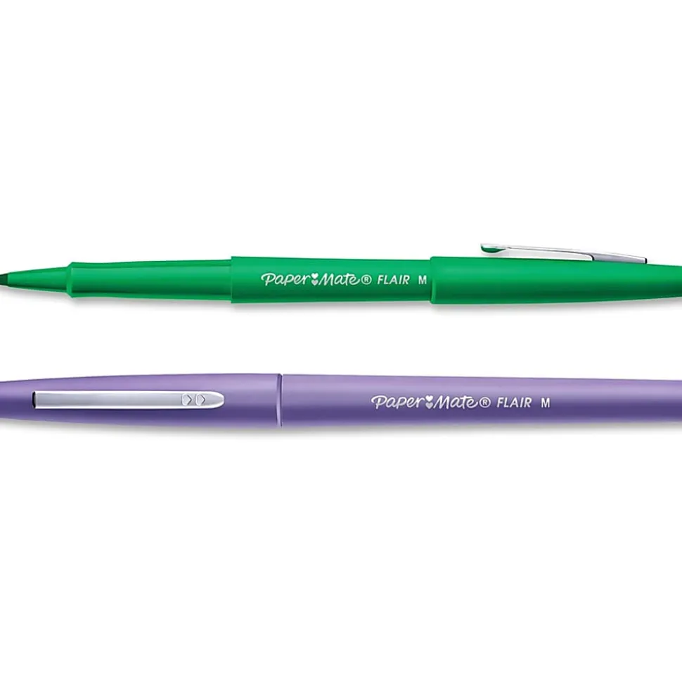 Paper Mate® Flair® Tropical Vacation Felt Tip Pens, Medium Point, 0.7 mm, Assorted Colors, Pack Of 12