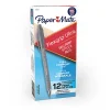 Paper Mate® FlexGrip Ultra™ 42% Recycled Retractable Pens, Medium Point, 1.0 mm, Gray Barrel, Black Ink, Pack Of 12