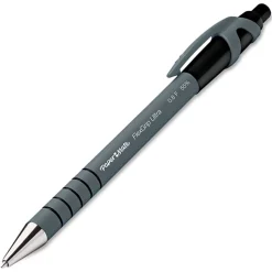 Paper Mate® FlexGrip Ultra™ Retractable Pens, Fine Point, 0.8 mm, Black Barrel, Black Ink, Pack Of 12