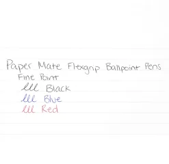 Paper Mate® FlexGrip Ultra™ Retractable Pens, Fine Point, 0.8 mm, Black Barrel, Black Ink, Pack Of 12