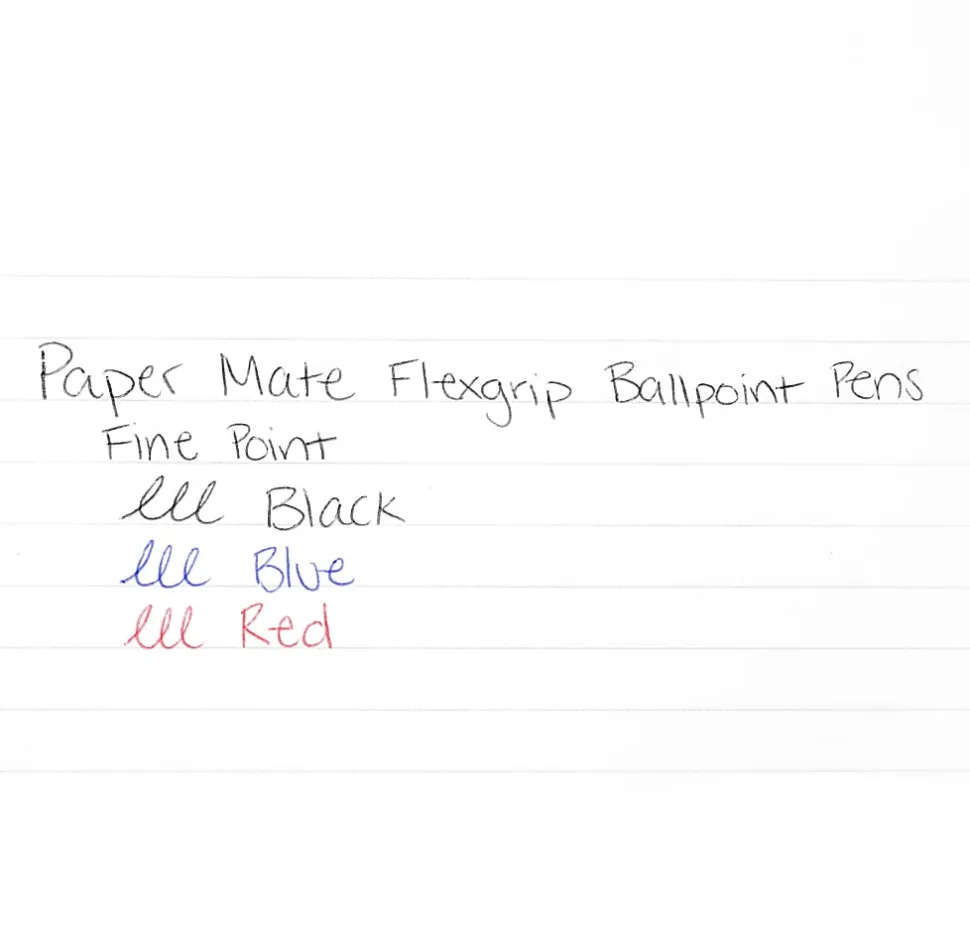 Paper Mate® FlexGrip Ultra™ Retractable Pens, Fine Point, 0.8 mm, Black Barrel, Black Ink, Pack Of 12