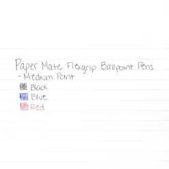 Paper Mate® FlexGrip Ultra™ Retractable Pens, Medium Point, 1.0 mm, 42% Recycled, Blue Barrel, Blue Ink, Pack Of 12 Pens